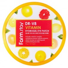 FarmStay DR-V8 Vitamin Hydrogel Eye Patch Антивозрастные витаминные гидрогелевые патчи для выравнивания тона и текстуры кожи вокруг глаз